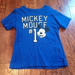 Uniqlo Mickey Mouse #1 Graphic Tee Blue Boy Sz 5-6